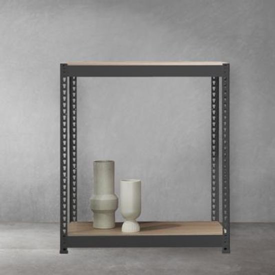 스피드랙 조립식 앵글 선반 2단 / 1000~1500mm 블랙