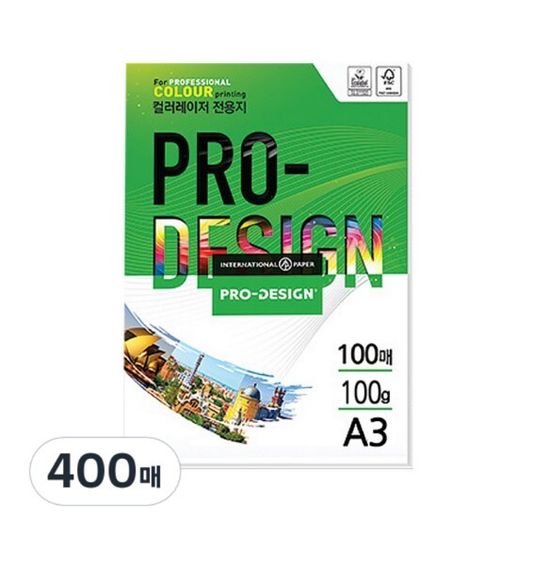 칼라레이저전용지  100g A3 400매