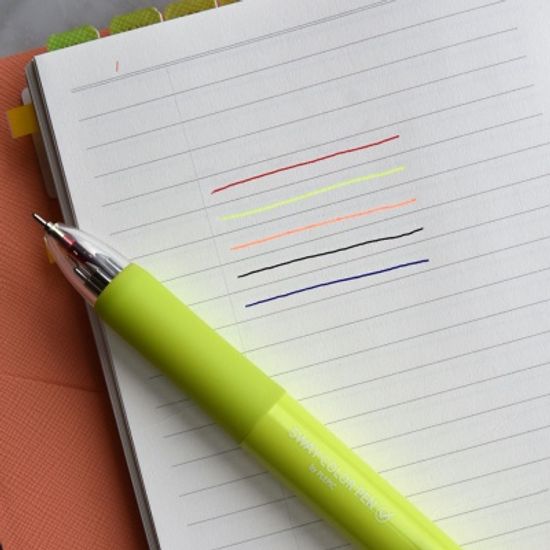 5way Color Pen (형광피치,형광옐로우,흑적청 5색심)