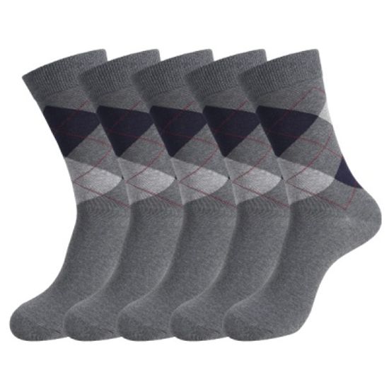 [쿠비카]신사 정장 아가일 중목 남성양말 5족 L426