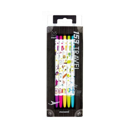 모나미 153 볼펜 트래블 5종세트 0.5mm/문구 볼펜세트