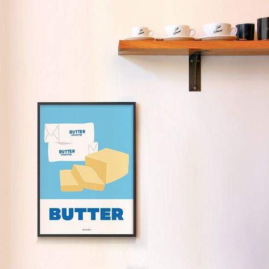 버터  M 디자인 포스터 베이커리 디저트