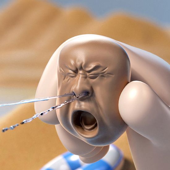 웃긴 하품 얼굴 콧물 발사 물총 특이한 워터건 물놀이