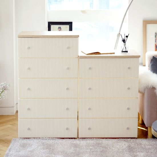 보노하우스 보니 템바보드 우드상판 5단 서랍장