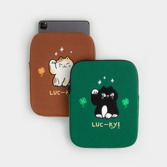 자수 노트북파우치 럭키마네키 (11/13/15인치)