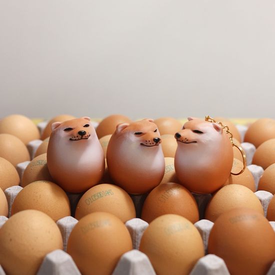 시바견 계란 시바 달걀 시바이누 키링 피규어 3종