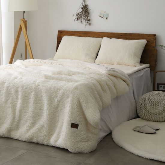 마인 버터크림퍼프 양털극세사 차렵이불 Q