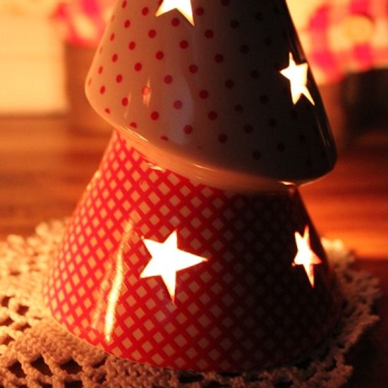 별 레드 트리 촛대 2p set