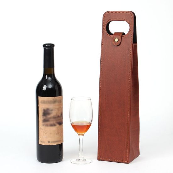 클래식 가죽 와인캐리어(브라운) 위스키 선물 와인백