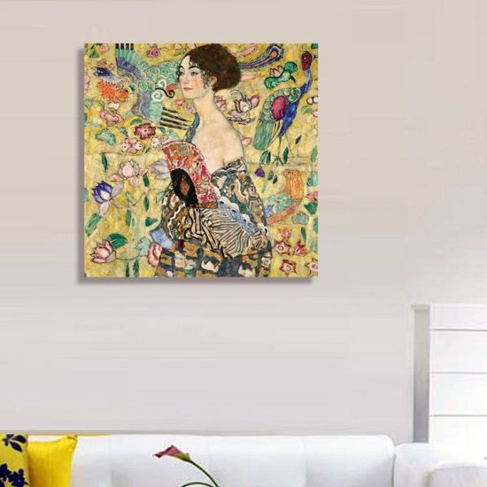 클림트 - 부채를 든 여인, 캔버스 액자