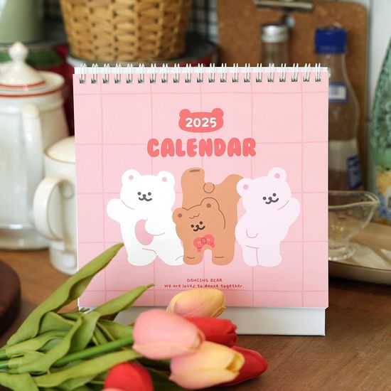 핑크풋 댄싱베어2025탁상캘린더