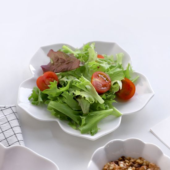 플로렌스 유광 화이트 도자기 플라워접시 2size 택1