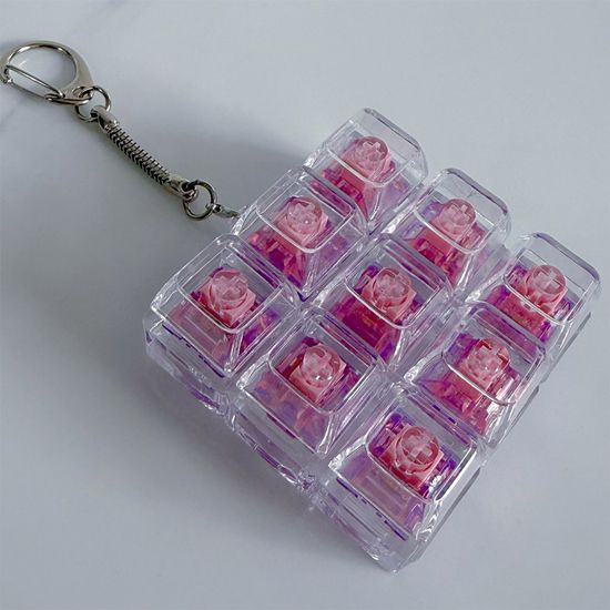 피젯 토이 투명 9키 키보드 키캡 딸깍이 장난감 키링