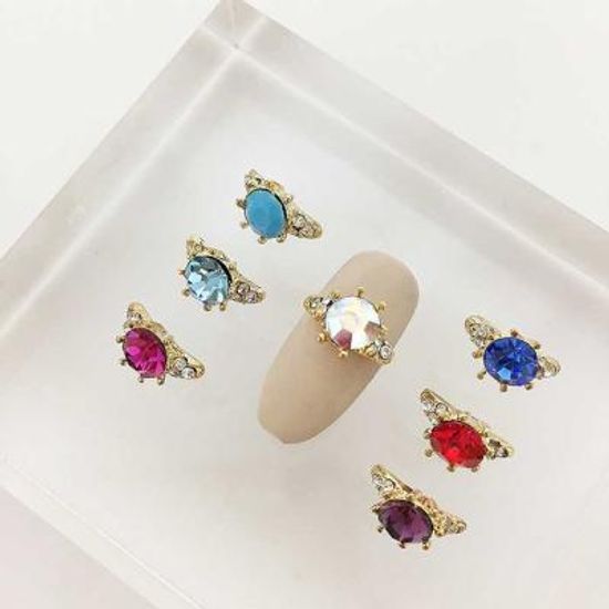Woman bonita nail parts 큐빅메탈 웨딩 1개 7color