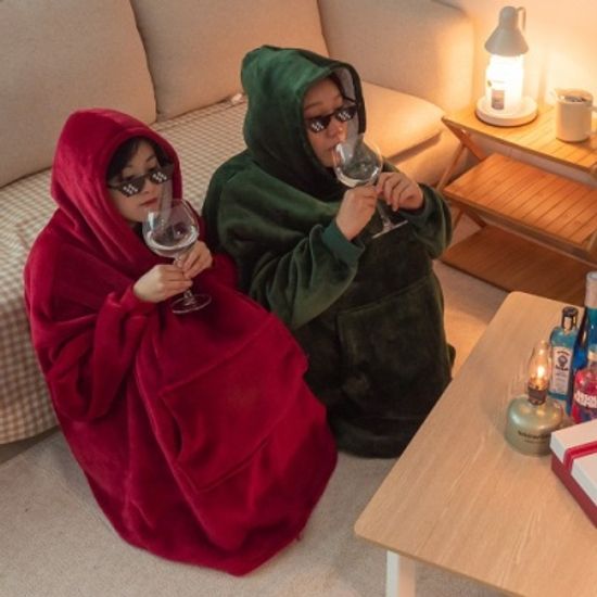 [바나나빌딩] 벨벳 방콕 집순이 후드담요