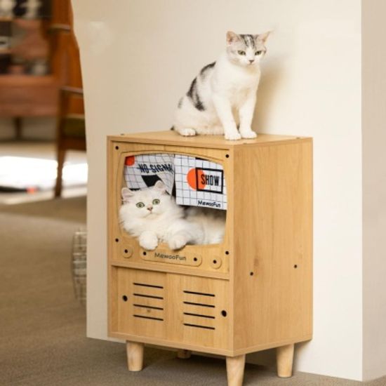 레트로 테이블 고양이 애착 숨숨집 2color + 스크래쳐