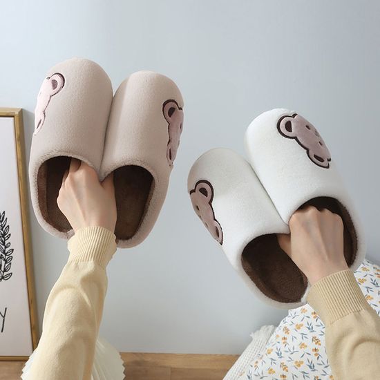 곰돌이 극세사 방한 털실내화(WC4F797)