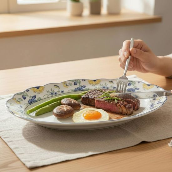 후첸로이터 파피용 오발플레이트(특대) 39cm 1P