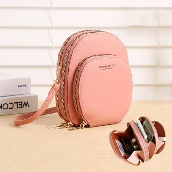 라운드 핸드폰 가방 크로스 미니백 폰 스트랩 파우치