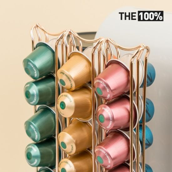 THE100% 네스프레소 호환 캡슐커피 보관함 3열 베이직타워 42구 홀더 거치대