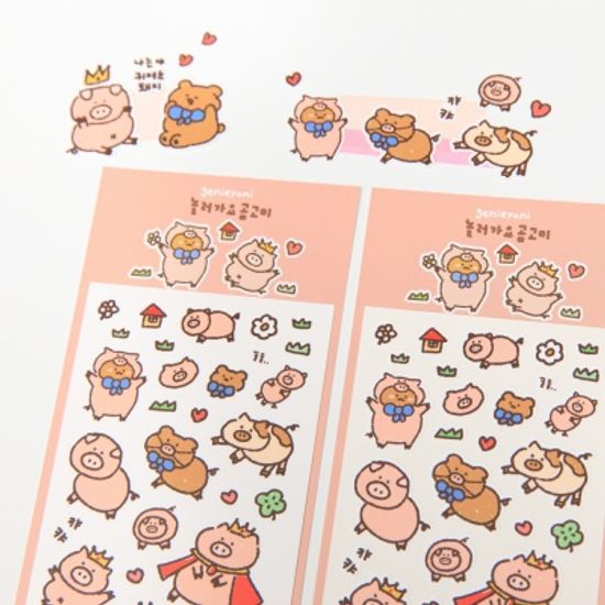 놀러가요 곰고미(꿀꿀이네) 스티커