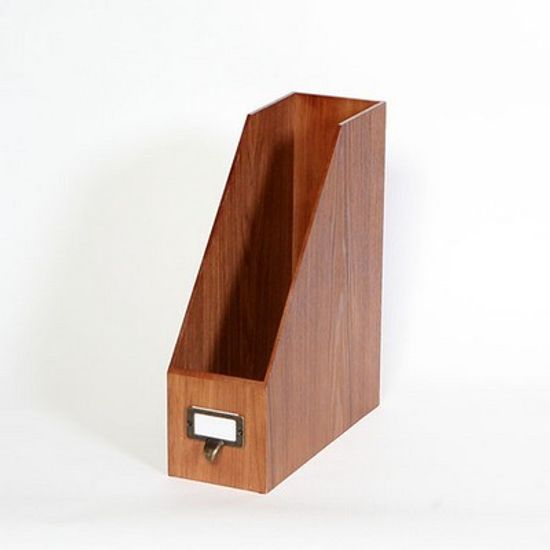 우드 화일 잡지 서류 보관함-웬지색