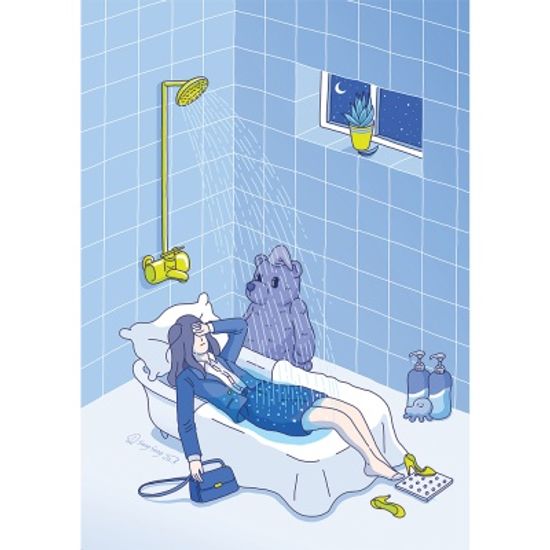 하루 끝 퇴근 / 일러스트 액자