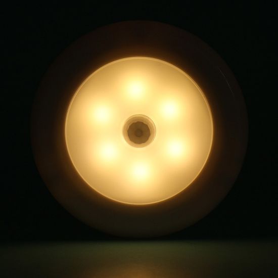 동작감지 원형 LED 무선 센서등(웜색) (화이트)