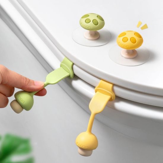 버섯 실리콘 변기 뚜껑 리프터 시트 핸들 손잡이 세트