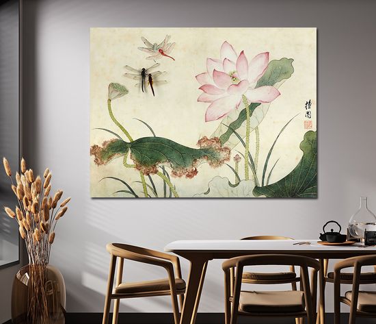 김홍도 연꽃 그림 민화 풍수 인테리어 거실 액자