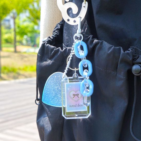 오첵 완소최애 미니포토 하트 키링