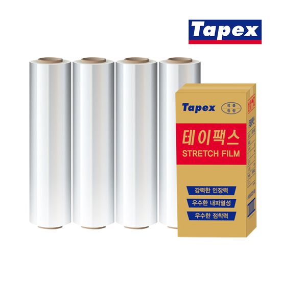 [테이팩스]스트레치필름 일반 18mic 400M 4입 1BOX