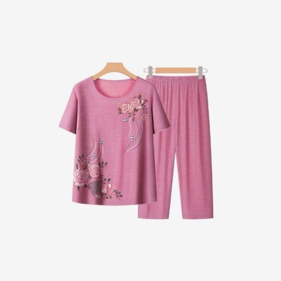 꽃무늬 린넨 여성 여름 홈웨어 상하세트 P0000TTM