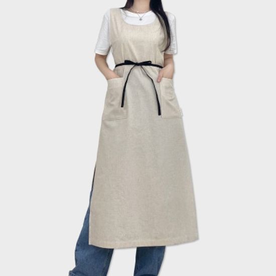 케이블랑 오드리 앞치마 린넨 원피스 에이프런