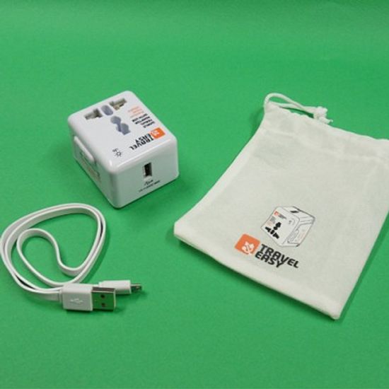 [USB충전케이블포함] USB고급일체형 멀티아답터 (전세계용) 트레블이지