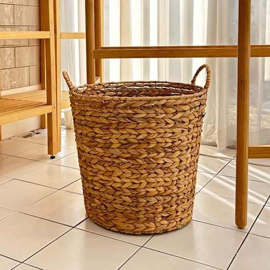 이너스라탄 왕골 수초 원형 빨래바구니