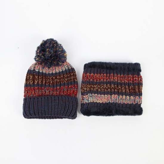 베스티 방울 니트 넥워머 털모자 세트 5color