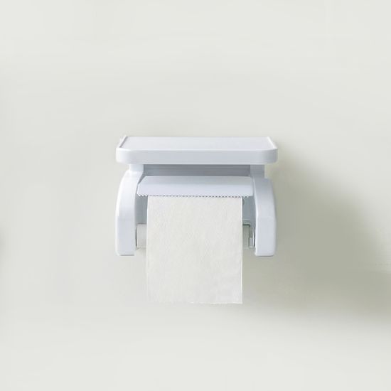 무타공 흡착식 욕실 휴지걸이/화장지걸이 선반형