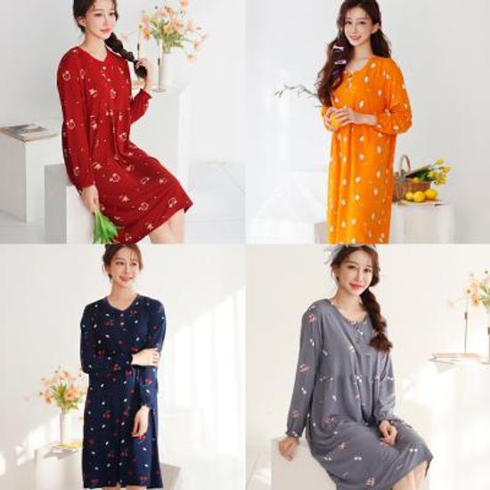 메리핀 여자 피치기모 파자마 원피스