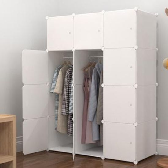 조립식 간이 비키니 미니 행거 큐브옷장+옷걸이봉2개