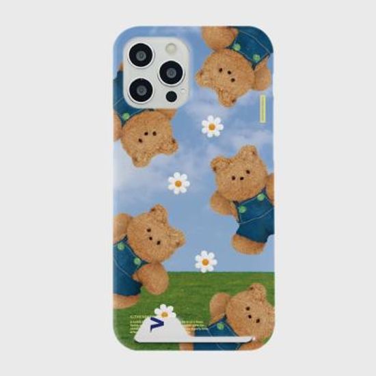 패턴 블루스카이 테디구미 [카드수납 폰케이스]