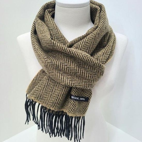 [애슬릿]울 100 여성 남성 헤링본 롱 머플러 목도리