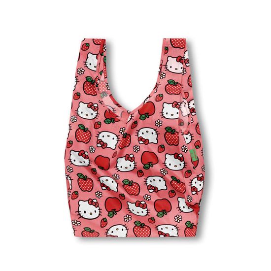 [바쿠백] 휴대용 접이식 시장가방 Hello Kitty Apple