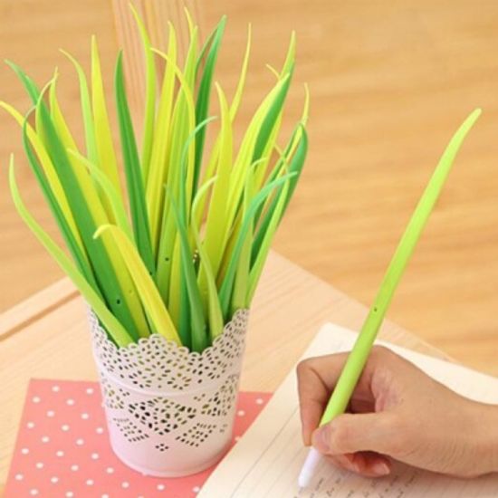 새싹 모양 부드러운 젤펜 문구펜 사무용펜