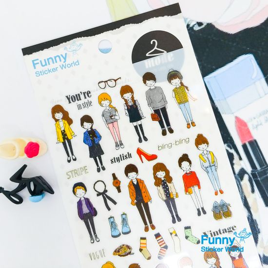 퍼니스티커 Z827 MODE 기분 PVC 스티커