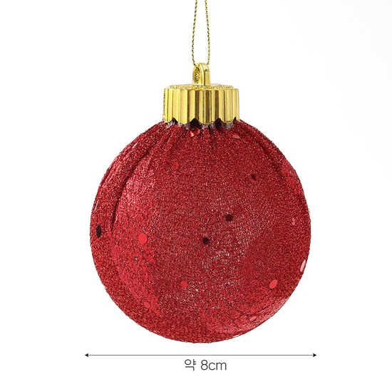 [도토로]블링 글리터 장식볼 3p(8cm) (샤인레드)