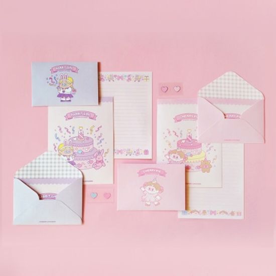 체리파이 레빗걸 편지지 세트(4가지 디자인 1세트)