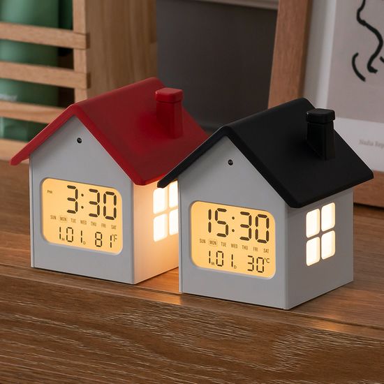 베이지브라운 루미홈 인테리어 LCD 탁상시계