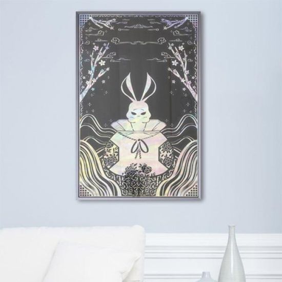 ix896-나전칠기토끼일러스트_중형메탈액자