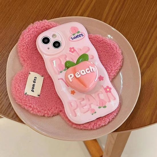 갤럭시 S23 S22 S21 S20 복숭아 동글 톡 그립 케이스